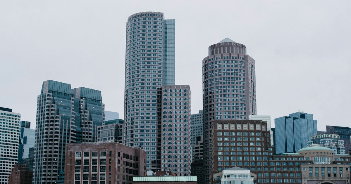 City office towers let to institutional tenants, typical of long-income property investment