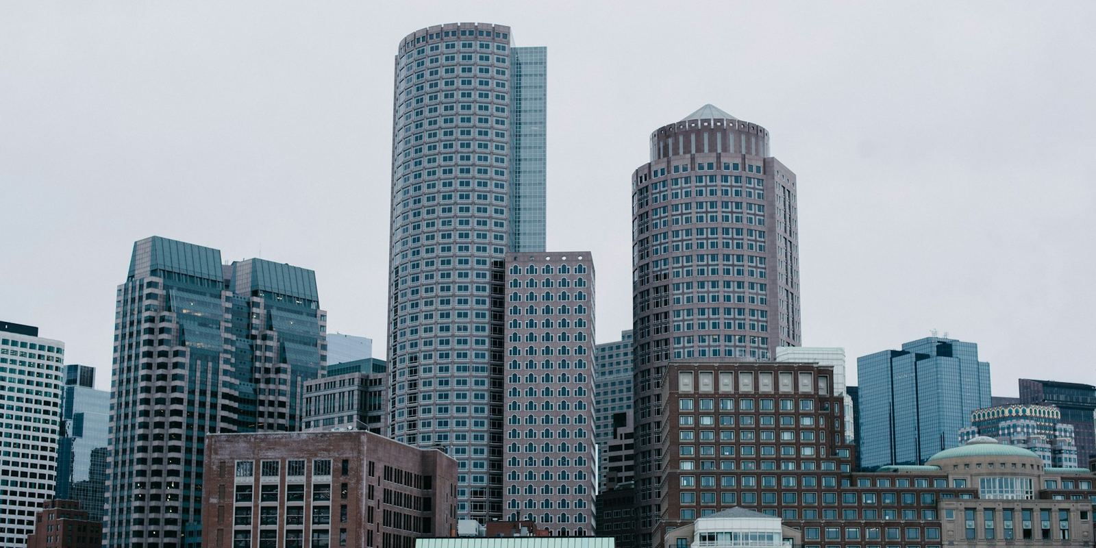 City office towers let to institutional tenants, typical of long-income property investment